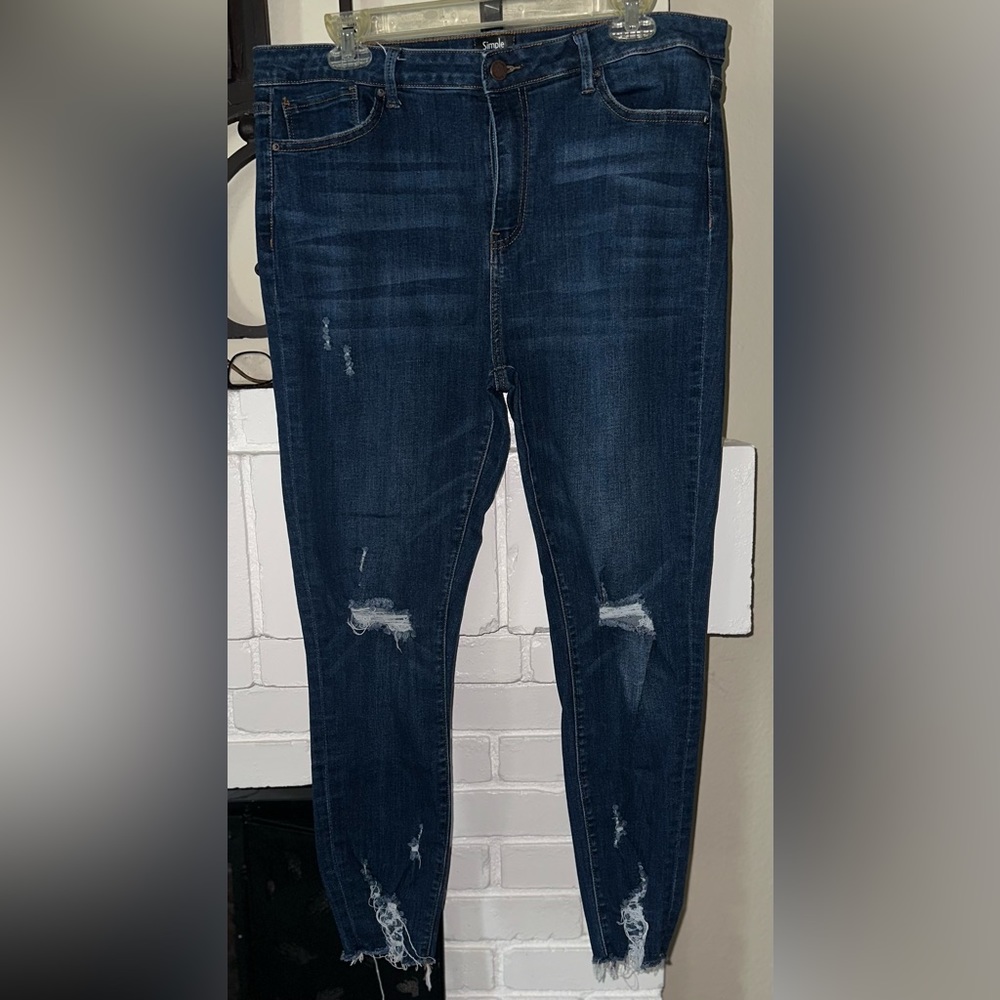Distressed Skinny Jeans, Size 15